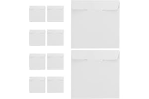 FOMIYES 10pcs White Paper CD Sleeves Flat Square Mailer Envelopes for Disc Storage and Shipping Protection