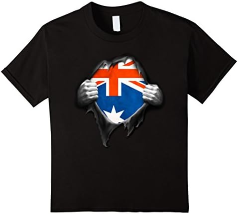 Kids Australia Flag T Shirt. Proud Australian 6 Black