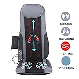 Sotion Shiatsu Chair Massager Back Massage Cushion Pad with Heat, Deep Kneading Rolling Vibration Massage Seat Cushion Relief Pain and Fatigue from Back, Lumbar, Highs