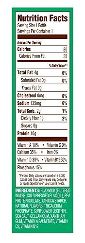 Good Karma Plant-Powered Flaxmilk, Unsweetened, 10 oz Shelf-Stable Bottle (Pack of 12) Dairy-Free, Plant Based Milk Alternative...