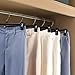 HOUSE DAY Black Pants Hangers 50 Pack, 12 Inch Skirt Hangers with Non-Slip Big Clips and 360° Swivel Hook, Heavy Duty Slim Plastic Pant Hanger, Space Saving Clip Hanger for Pants, Skirts, Shorts