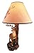 Zeckos `Champion` 12 Point Buck Table Lamp with Deer Printed Shade Western Décor