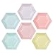 Talking Tables We Heart Pastel Small Hexagonal Matte Disposable Plates, 12 count, for a Birthday Party or Celebration, Multicolor