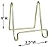 BANBERRY DESIGNS Wire Easel Display Stand Plate Holders - Smooth Brass Metal - 4 Inch - Set of 5 - 4