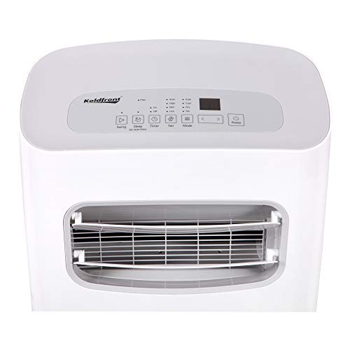 Koldfront PAC1402W Portable Air Conditioner with Dehumidifier and Fan for Rooms up to 500 Sq. Ft. with Remote Control