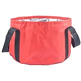HOOYEE Multifunctional Collapsible Portable Travel Outdoor Wash Basin Folding Bucket for Camping Hiking Travelling Fishing Washing(Red)