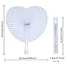 Pangda 24 Pack Folding Fans White Heart Folding Paper Hand Fans Handheld with Plastic Handle for Bridal Guest Church Wedding Birthday Celebration Party Favors Dancing DIY Bag Filler Gift