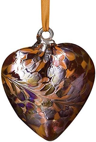 July Ruby 8cm Birthstone Glass Heart with Heart Stand