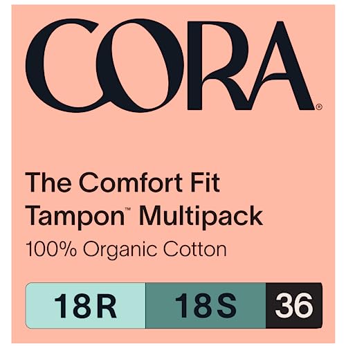 Cora Variety Pack Organic Cotton Tampons with Applicator (36 Count