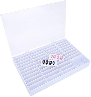 Almacenamiento de puntas de uñas vacío, caja de vitrina de uñas falsas: Amazon.es: Belleza