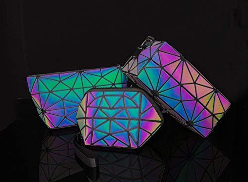 Pryzm Laser Makeup Bags Worlds First Light Reflective Material - Glows in The Dark - Travel Cosmetic Pouch Purse Glow Toiletry Organiser (Full Set) — image 1