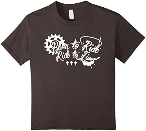 unisex-child I Was Born To Ride - But I Ride To Live Funny Novelty Tshirt 12 Asphalt