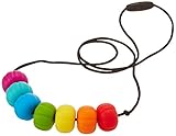 Stimtastic Chewable Silicone Chunky Bead Necklace Nontoxic BPA and Phthalate, Rainbow