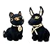Bundle Deal.Large Size Egyptian Plush Black & Golden Bastet Cat & Anubis Stuffed Animal.Soft Cuddly