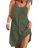 Beach Dresses for Women Loose Casual Swimsuit Swimwear Bikini Cover Up, Army Green Size L
