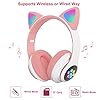 HuPop-Kids-Headphone-Cat-Ear-Headphone-Foldable-Bluetooth-Flashing-LED-Light-Up-Wireless-Over-Ear-Headset-with-Microphone-Compatible-with-iPhoneSmartphoneiPadTablet-Pink HuPop Kids Headphone - Cat Ear Headphone Foldable Bluetooth Flashing LED Light Up Wireless Over Ear Headset with…