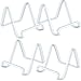 BANBERRY DESIGNS White Wire Easel Display Stands - Plate Holders - Metal - 4 Inch High - Pack of 4 Pcs.