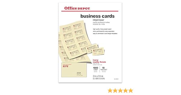 Amazon Com Office Depot Matte Business Cards 2in X 3 1 2in