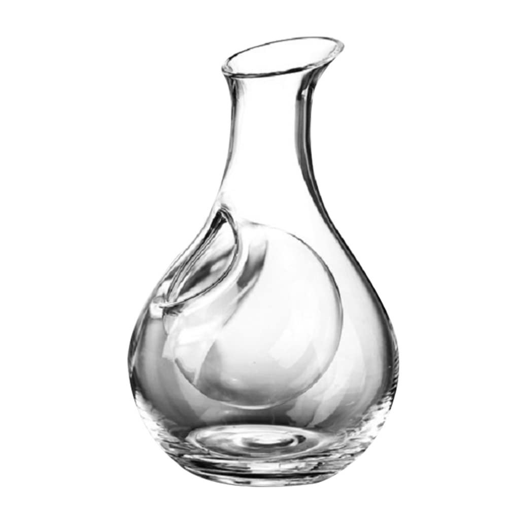 Decanters Globe Decanter Glass Wine Japanese Sake with Ice Pocket Cold Sake Chilled Server Liquor Dispenser Red Wine Carafes 385ml for Home Party Bar
