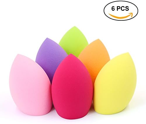 Makeup Sponges, Sexybeauty Makeup Blender Sponges Set (6 PCS) for Liquid Creams and Powders Foundation Blending Sponges Egg Shaped Makeup Sponges