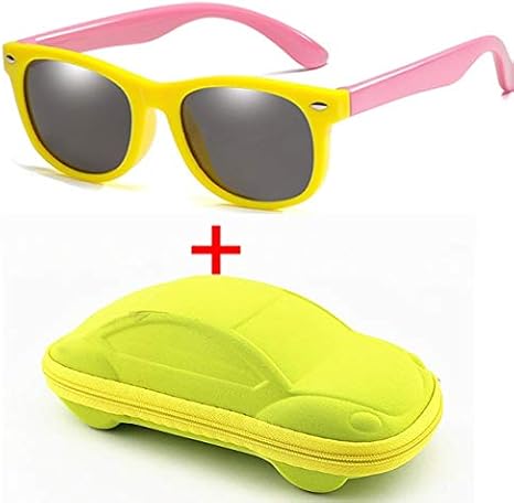 Amazon Co Jp Jpdd 子供の偏光サングラスの男の子の女の子の赤ちゃんシリコーン安全キッズ日メガネケースと100 メガネ子供oculos Color Yellow Pink ホーム キッチン
