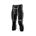 ARSUXEO Men's 3/4 Running Compression Tights Capri Pants K75 Black Size Large