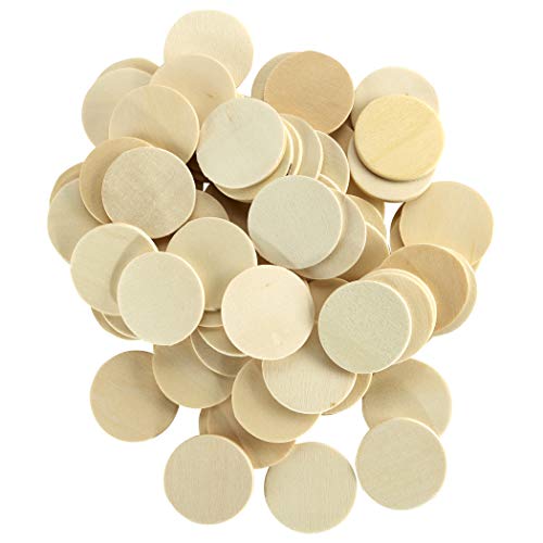 Artlicious 125pcs 1.5" Wooden Rounds for Crafts Small Wooden Rounds