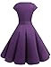 Dressystar DS1956 Women Vintage 1950s Retro Rockabilly Prom Dresses Cap-Sleeve M Purple