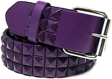 Faddism Unisex Pyramid Studded Leather Belt Nightfall