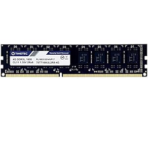 Timetec 4GB DDR3L / DDR3 1600MHz PC3L-12800 / PC3-12800 Niet-ECC niet-gebufferd 1,35V / 1,5V CL11 2Rx8 Dubbele Rang 240…