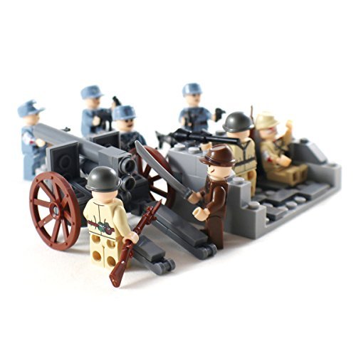 WW2 Pacific War Army Soldiers and Artillery - Military Building Block Toy