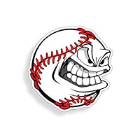 Angry Baseball Face Sticker Die Cut Vehicle Car Truck Laptop Custom Printed Base Ball Decal Back Glass Window Bumper Graphic