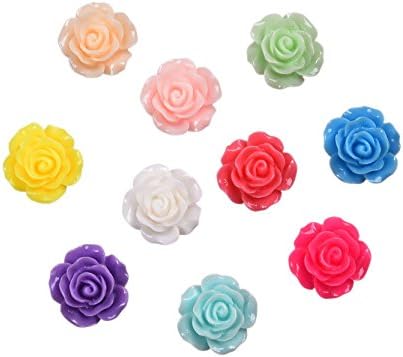 80 Pcs Resin Rose Flower Flatback Cabochon Scrapbook Fit Phone Embellishment Craft Rhinestone Diy Art Embellishments For Scrapbooking 15x15mm