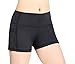 Women's Active Fitness Yoga Running Exercise Workout Shorts with Side Pocket M Black