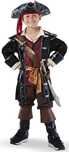 Teetot Pirate Captain Costume with Hat, Toy Sword, and Dagger (3-4)