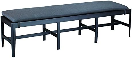74" Serene Dining Bench 1" Cushion Seat Pad, CANVAS LOGO RED-Textured White Frame