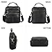 BAIGIO Men's Genuine Leather Shoulder Bag Vintage Cross-body Messenger Bags Multi-pocket Purse Soft Black Handbag (Black)