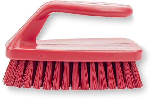 SPARTA Scrub Brush with Iron Shaped Handle and Stiff Bristles, Heavy Duty Scrub…