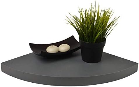 Moorland Floating Shelf Corner Wall Display Storage Ikarus 35 x 35 x 3.4cm Rack incl. Mounting material - Grey