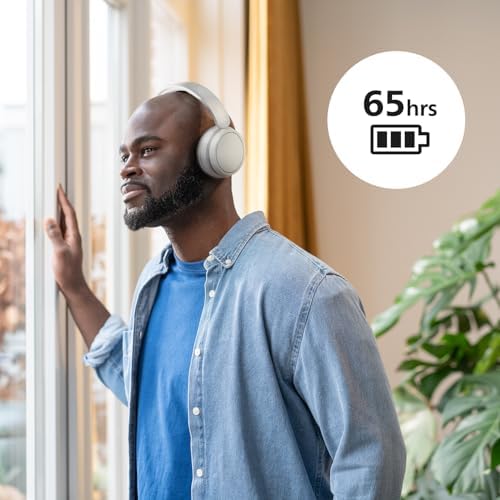 TAH5219WT/00 Leichte On-Ear Wireless Bluetooth Kopfhörer – 65 Std. Akkulaufzeit, natürlicher Klang, klare Anrufe, dynamischer Bass, 2 Std. USB-C-Ladung, Softtasche – Weiß