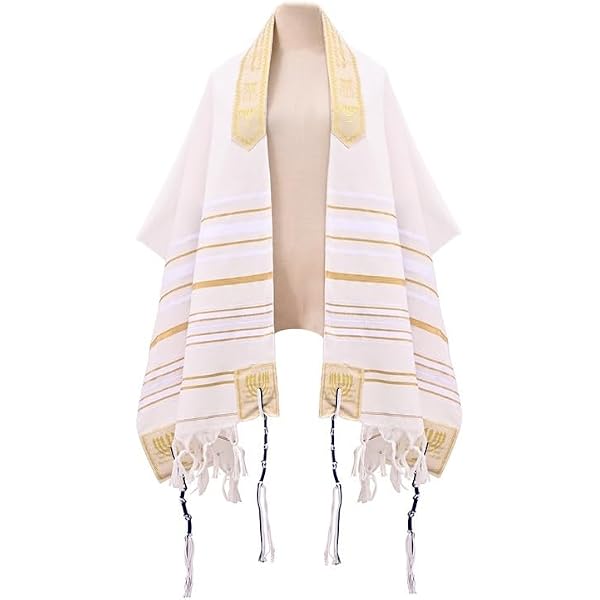 Châle De Prière Talit Katan – Traditionnel Juif Avec Tzitzit – Taille 60x180 Cm – En Polyester Léger – Pour Hommes Et Femmes – Cadeau Spirituel