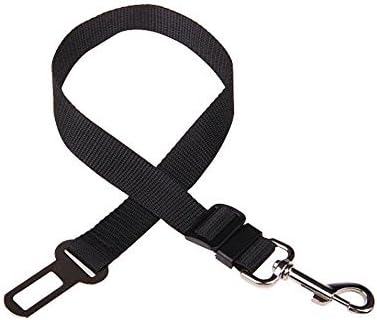 Adjustable Dog Safety Leads, Pet Car Seat Belts Vehicle Safety Hardness for Pets, Nylon Fabric with Zinc-Plated Metal Clips
