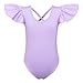 BAOHULU Girls Flutter Ruffle Non Tutu Style Short Sleeve Ballet Leotard Dance 3-14 Years