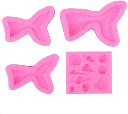 Seashell Mermaid Tail Silicone Mold Cake Decorating Tools Candy Making Molds Fondant Molds Ice Cube Tray Fimo Soap Chocolate Sugar Craft DIY