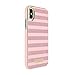 Kate Spade New York Wrap Case for iPhone Xs/iPhone X - Glitter Stripe Rose Quartz Saffiano/Rose Gold Glitter