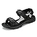 Camfosy Sport Sandals for Women, Leather Summer Sandals Athletic Hiking Outdoor Open Toe Anti Slip Walking Shoes Fisherman Beach Shoes Black 10