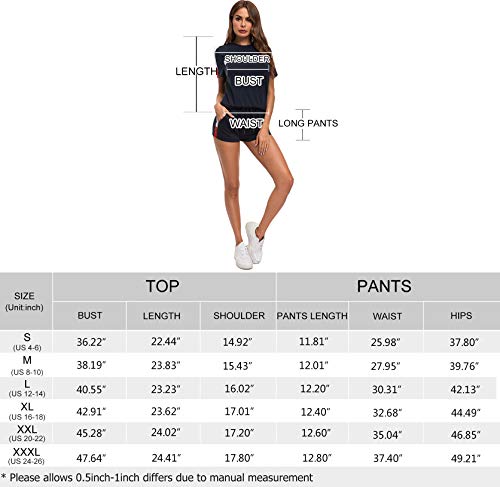 TOP-MAX Women's 2 PCS Tracksuit Round Neck Long Sleeve Top Stripe Long Pants Jumpsuit Outfits Set for Sport - Thumbnail 6