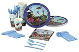 Disposable Dinnerware Set - Serves 24 - Bugs Party Supplies, Includes Plastic Knives, Spoons, Forks, Paper Plates, Napkins, Cups