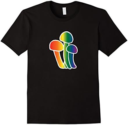 Mens Rainbow Mushrooms Emoji Shirt Psychedelic Trippy Shroom Grow 2XL Black