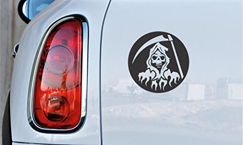 Grim Reaper Scythe ver.1 Car Vinyl Sticker Decal Bumper Sticker for Auto, Cars, Trucks, Walls, Windows, and More. (Black)